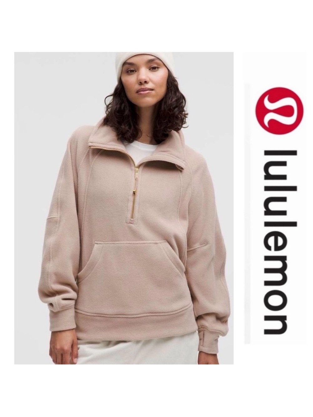 Lululemon tumbled fleece half zip Scuba Half-Zip size M/L